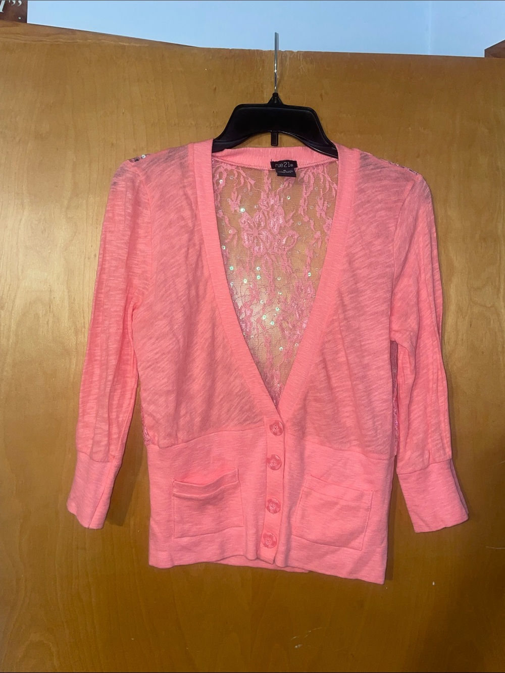Vintage Rue 21 cardigan sequin back 100% cotton size XL